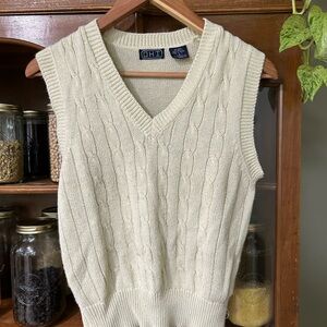 Cream Cable Knit Sweater Vest
